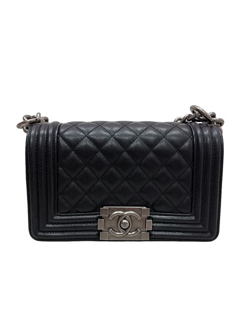 chanel boy small black caviar